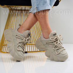 Дамски маратонки-2702-23107 Beige