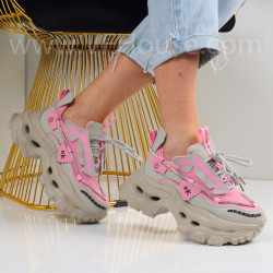 Дамски кецове на платформа-1602-980 Pink