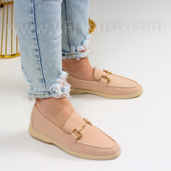 Дамски мокасини-0103563 Beige