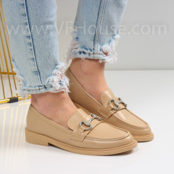 Дамски мокасини-0103560 Beige