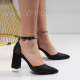 Дамски елегантни сандали на ток-010340411 Black
