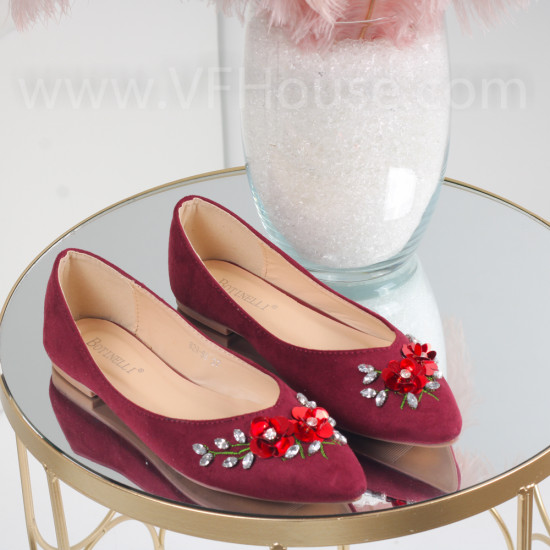 Дамски ежедневни обувки-02042024-829-56 Bordo