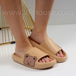 Дамски чехли-0106129 Khaki