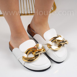 Дамски чехли-0106397 White