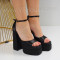 Дамски сандали на ток-01061005 Black