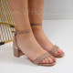 Дамски сандали на ток-0106123 Khaki