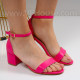 Дамски сандали на ток-0106229 Pink