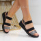 Дамски ежедневни сандали-070707 Black/Grey