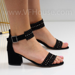 Дамски елегантни сандали на ток-310509 Black