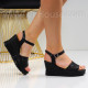 Дамски елегантни сандали на платформа-3105010 Black