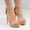 ДАМСКИ САНДАЛИ НА ТОК - 5138-2 Beige