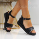 Дамски сандали на платформа-040704 Black