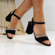 Дамски сандали на ток-040709 Black