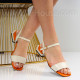 Дамски сандали-25-160598 Beige\Orange