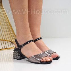 Дамски сандали-25-711799 Pewter\black