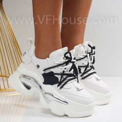Дамски кецове на платформа-0808952 White