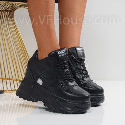 Дамски кецове на платформа-0808061 Black