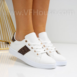Дамски кецове-3008-61 White Brown