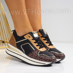 Дамски кецове на платформа-3008-106 Black