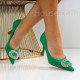 Дамски обувки на ток-3008-549 Green