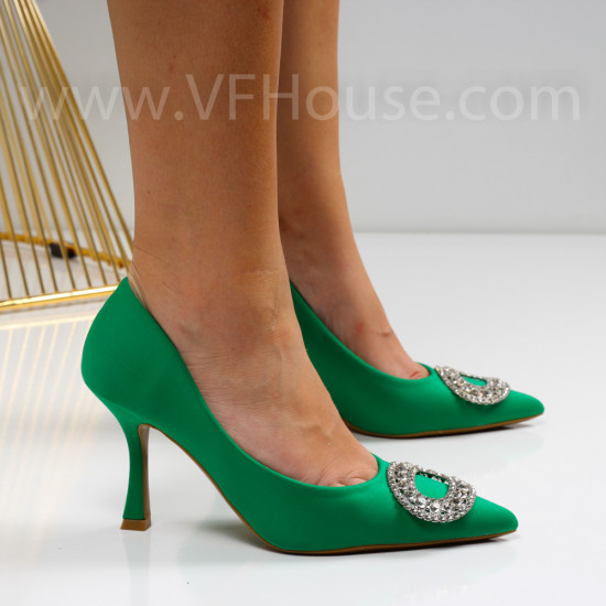 Дамски обувки на ток-3008-549 Green
