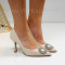 Дамски обувки на ток-3008-549 Beige