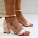 Дамски сандали на ток-040708 Pink