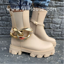 ДАМСКИ БОТИ  - 0110-7868 BEIGE