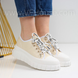 ДАМСКИ КЕЦОВЕ НА ПЛАТФОРМА-8098 BEIGE