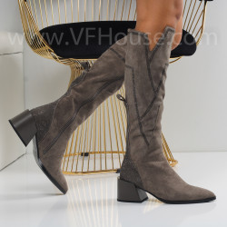 Дамски ботуши-2510-45096745-1 Grey