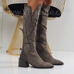 Дамски ботуши-2510-45096745-1 Grey