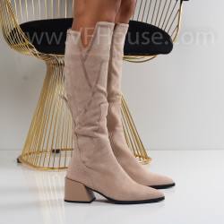 Дамски ботуши-2510-45096745-1 Beige