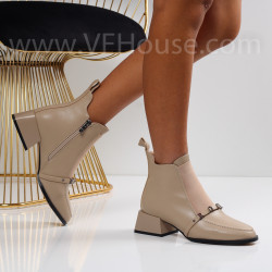 Дамски боти на ток-1110-855 Beige