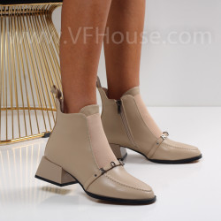 Дамски боти на ток-1110-855 Beige