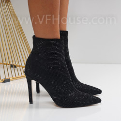 Дамски боти на ток-1110-9726 Black 