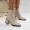 Дамски боти на ток-1110-0157 Beige