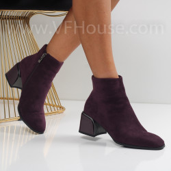 Дамски боти на ток-1110-6674 Dark Purple