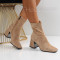 Дамски боти на ток-1110-2736 Beige
