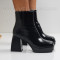 Дамски боти на ток-1110-10548 Black