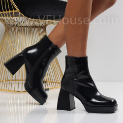 Дамски боти на ток-1110-10548 Black