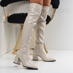 Дамски чизми-1110-59274455 Beige