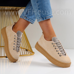 Дамски ежедневни обувки - 2023-1406375 Beige