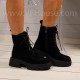 Дамски боти естествен велур-141025-89171-1A Black
