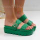 Дамски чехли на платформа-15067197-10 GREEN