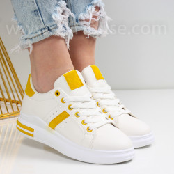 ДАМСКИ КЕЦОВЕ - 0301-3081901 WHITE/YELLOW
