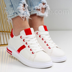 ДАМСКИ КЕЦОВЕ - 0301-3081901 WHITE/RED