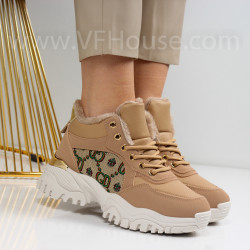 Дамски боти-1612-9106 Khaki
