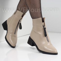 ДАМСКИ БОТИ НА ТОК - 2021-1024167580 BEIGE