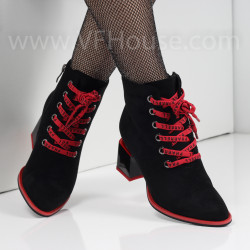 ДАМСКИ БОТИ НА ТОК - 2021-102272344 BLACK RED
