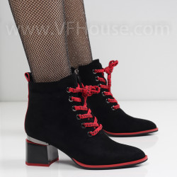 ДАМСКИ БОТИ НА ТОК - 2021-102272344 BLACK RED